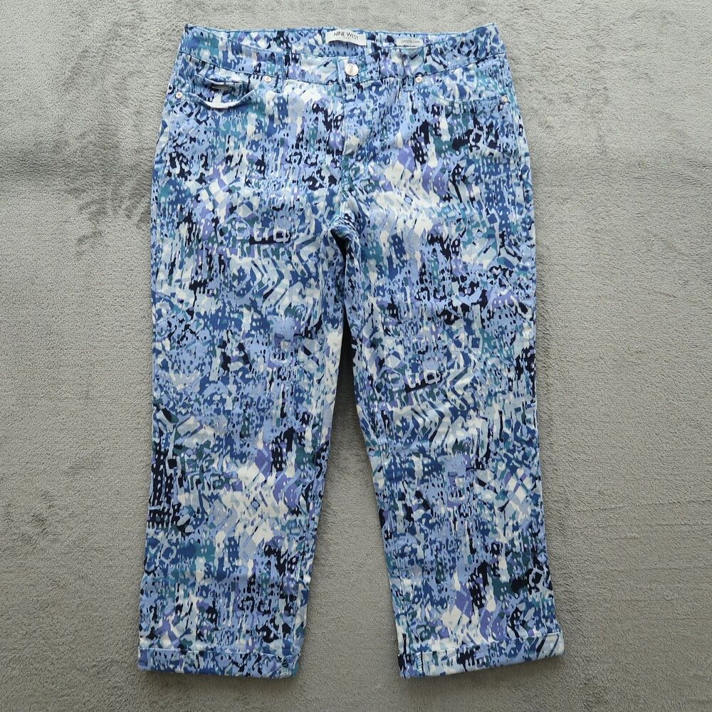 Nine West Pants Womens Size 12 Mid-Rise Cuffed Chrystie Capri 22" Inseam Stretch